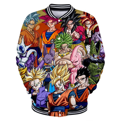 Dragon Ball Streetwear Baseball Uniform for Man Women Son Goku Adults Costumes Jackets Spring Fall Coat Cardigan Sweatshirt Gift