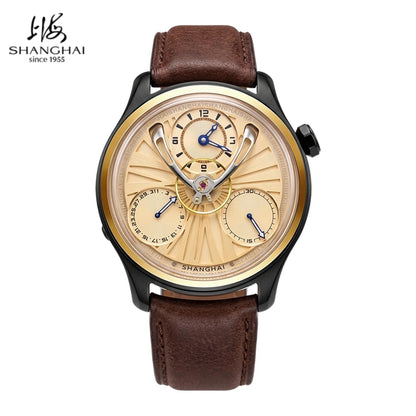 Shanghai Watch Central Flywheel Men's Watches 42.5mm Automatic Watches Fashion 316L Stainless Steel Mechanical Wristwatch 877