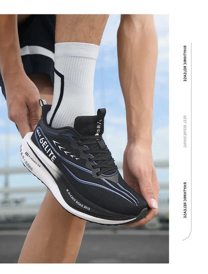 Men  Running Shoes Carbon Board Speciality Marathon Sports Breathable Lightweight Women's Comfortable Athletic Nonskid Sneakers