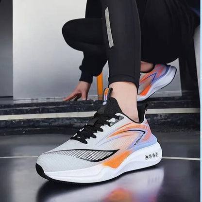 Men's Breathable Running Shoes Summer Hot Sale Of The Season Casual Sporty Fish Thread Soft Bottom Thick Heel Cross-Border St...