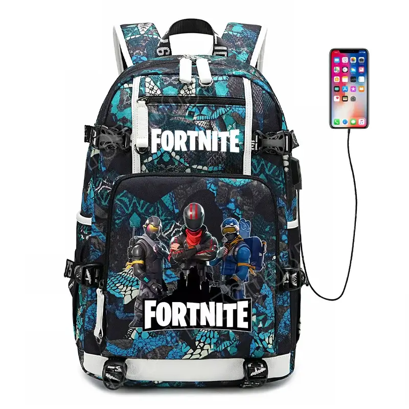 Fortnite-Print-Schülerrucksack für Jungen und Mädchen, Schulrucksack mit großem Fassungsvermögen, wasserdicht, leicht und strapazierfähig, Geburtstagsgeschenk