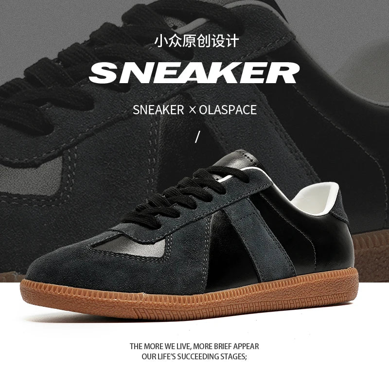 Shoes For Men's Designer Sneakers 2025 Autumn Fashion Retro Lace-up Student Women's Trainers Leather Casual Walking Shoes