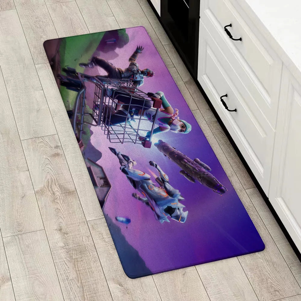 Fortnites Gaming-Eingangstür-Fußmatte, rutschfester Küchenteppich, Teppich für Wohnzimmer, Balkon und Badezimmer, Fußmatte, Bodenmatten, Teppich