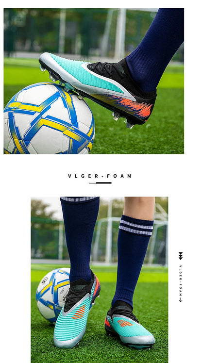 New Men Football Boots Cleats Shoes Soccer Long Spikes FG Ultralight Training Soccer Shoes Non-Slip Outdoor Match Drop Shipping