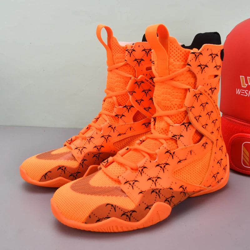 Super Cool Men Wrestling Shoe High Top Men Fighting Shoe Professional Man Boxing Boots Indoor Men Wrestling Sneakers Man
