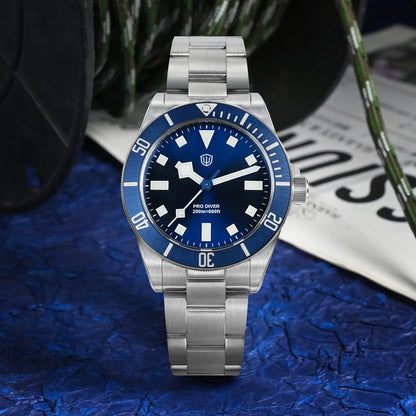 Watchdives WD1969 PRO Men Quartz Watch Sapphire Crystal Luminous Waterproof VH31Sweep Seconds Movement Stainless Steel Watches