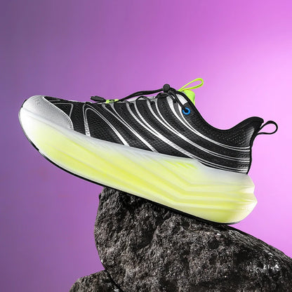 Men's High Platform Running Shoes | Breathable Mesh Athletic Sneakers | Rotating Buckle Quick Wear Casual Walking Shoes