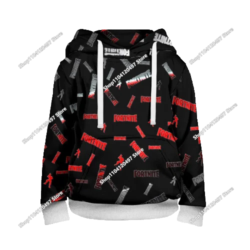 2025 Novo hoodie unissexo Fortnite com impressão 3D, casaco casual, acessório gaming para cosplay, roupa infantil, presentes