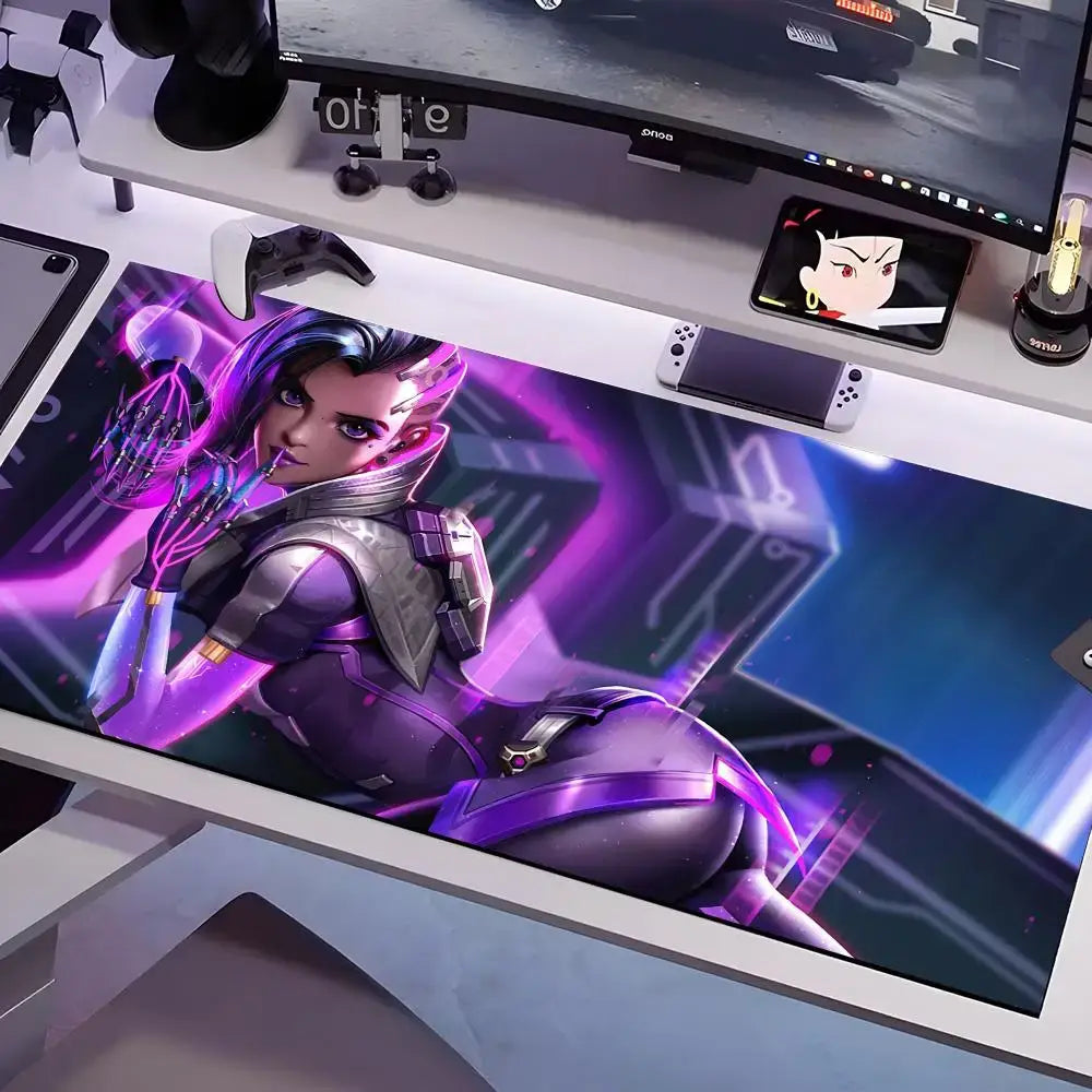 Overwatch pelės kilimėlis, kelių dydžių, didelis kvadratinis kompiuterio, biuro ir žaidimų stalo kilimėlis, guminis neslystantis pelės kilimėlis