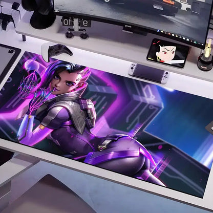 Overwatch pelės kilimėlis, kelių dydžių, didelis kvadratinis kompiuterio, biuro ir žaidimų stalo kilimėlis, guminis neslystantis pelės kilimėlis