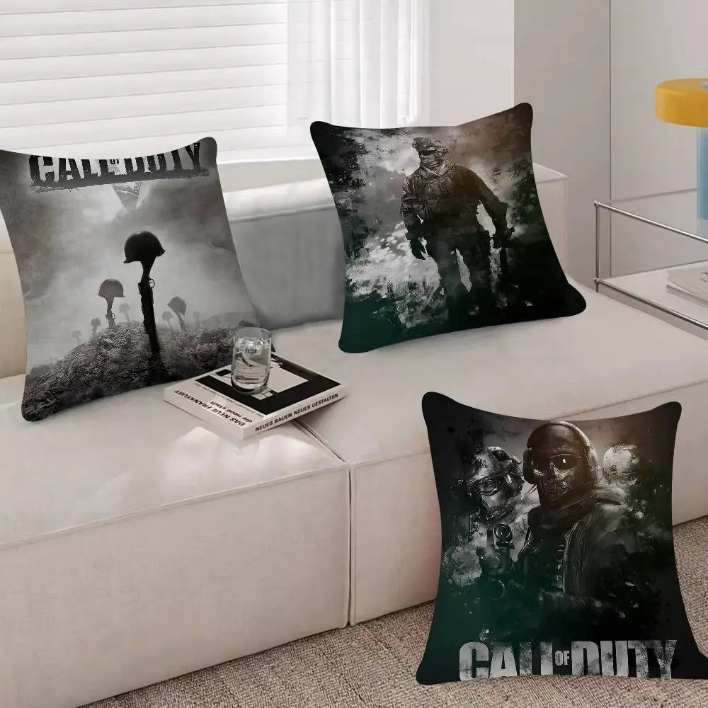 Klasická hra C-Call Of D-Duty personalizovaný polštář s obrázkem a textem, bytová dekorace, dárek do domácnosti, 45x45cm