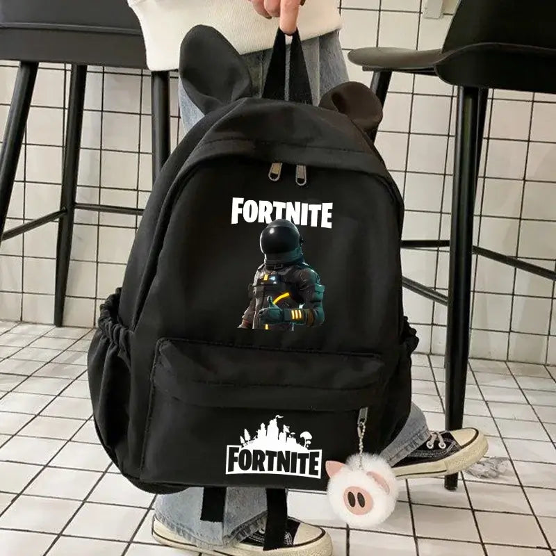 New Fortnite Cartoon Backpack Boy Girl Casual Schoolbag Large Capacity Student Bag Rabbit Ears Travel Backpack Stationery Gift