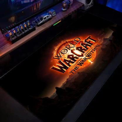 Naturlig Horde Alliance-musemåtte i gummi, stor skrivebords- og tastaturmåtte til computer, HD World Of Warcraft gaming-musemåtte med hurtig overflade og låst kant