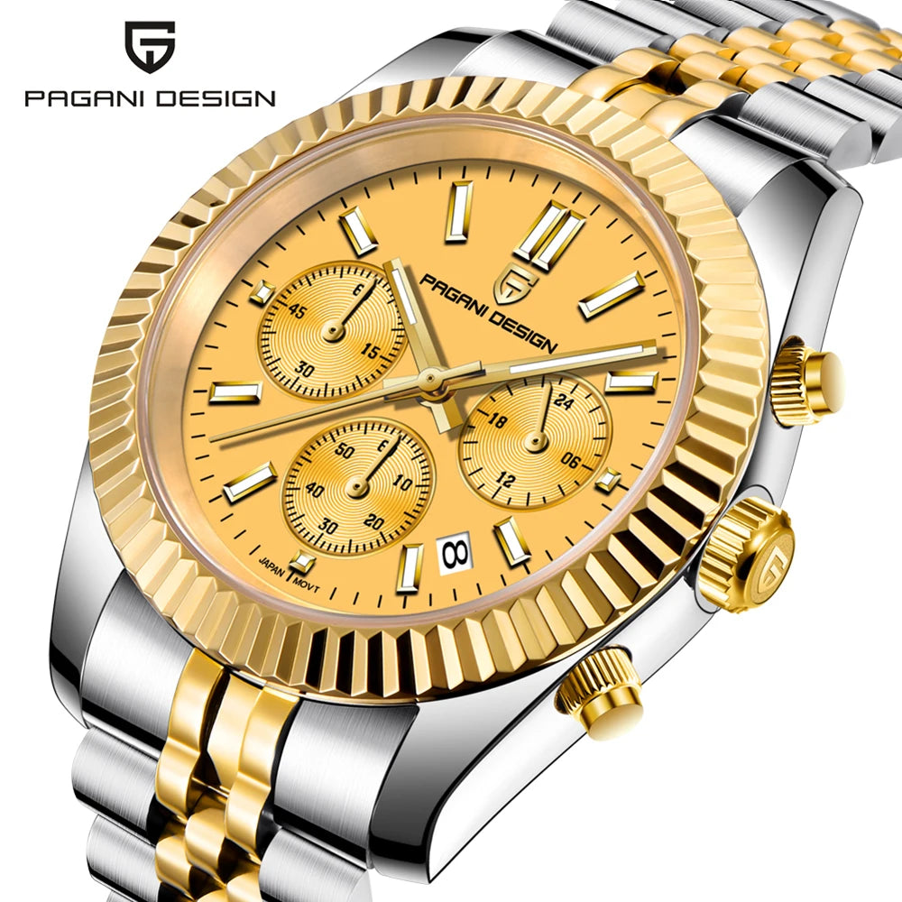 PAGANI DESIGN 2025 New VD53 luxury men quartz watch 40MM stainless steel sapphire waterproof 50m luminous C3 relojes para hombre