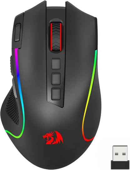 Rato Gaming Redragon M612 PRO BT & 2.4RGB, 8000 DPI, Ótico com/sem Fios, 11 Botões Programáveis e 6 Modos de Retroiluminação