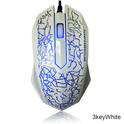 Rato gaming com fios USB 2400 DPI, rato profissional para gamer com retroiluminação LED, rato ergonómico para computador, PC, portátil e MacBook