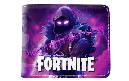 Carteira Fortnite com Figuras de Anime Victory Royale em Couro PU, Porta-Moedas, Clutch de Dinheiro com Alça de Pulso e Porta-Cartões