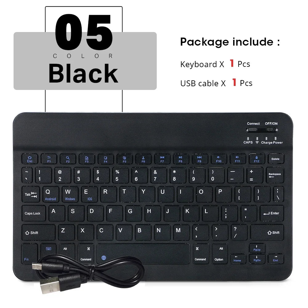 Spanish Russian Arabic Korean Portable 10 Inch Wireless Keyboard and Keyboard Set for iPad Samsung Tablet Laptop iOS Android