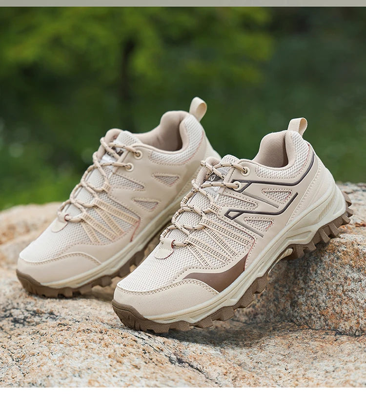 New Large Outdoor Mountaineering Shoes Men Spring and Autumn Mesh Breathable Sneaker Outdoor Travel Hiking Non slip Shoes