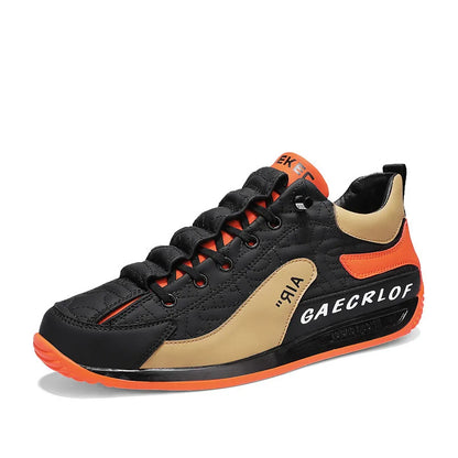 Men's Casual Sports Shoes Breathable Comfortable Flat Heel Low Cut Lace up Leather Upgraded Version of the Classic AGAM Shoe