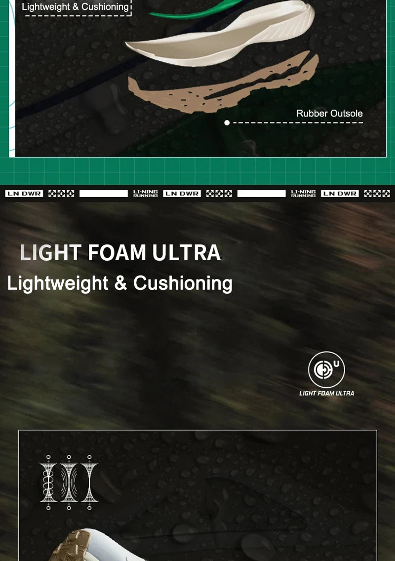 Li-Ning Men's BEN XIAO Trail Running Shoes LN DWR Water Repellent Breathable Support Stable LiNing Mountain Sports Shoes ARNV015