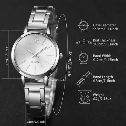 Luxury Watch for Women Simple Round Dial Stainless Fashion Gold Bracelet Quartz Wristwatch Students Ladies Watches Reloj Mujer