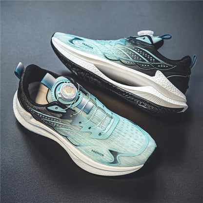Letnie, oddychające, codzienne buty sportowe dla mężczyzn, nowe, modne i wszechstronne buty do biegania z oddychającą siateczką i obrotową klamrą, odpowiednie do uprawiania sportów na świeżym powietrzu i do codziennego noszenia