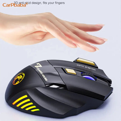 Rato Sem Fios Bluetooth Recarregável para Computador, Rato Gamer Ergonómico com Retroiluminação RGB, Silencioso, para PC