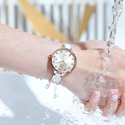 OLEVS 5872 Luxury Women's Watches Elegant Fashion Ceramic strip Waterproof Japan Imports Quartz Watch Dress Lady Watch Simple