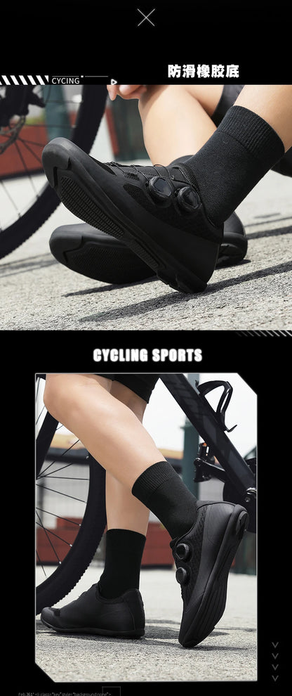 Speed Cycling Sneaker Men's Road Cycling Shoes Cleat Shoes Spd Shoes Cycling Flat Pedal Shoes Man Bike Outdoor Footwear White