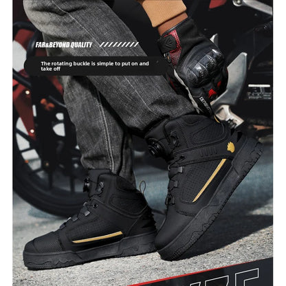 Motorcycle Boots Men Biker Shoes Moto Sneaker Microfiber Leather Adventure Motocross Shoes Anti-slip Motorcycle Equipment