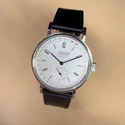 Men's 38mm automatic mechanical watch, compatible with Sea-Gull ST1731 movement, featuring a calendar, water resistance, and a t
