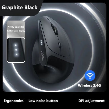 Rato sem fios vertical Inphic X9 PRO, carregamento rápido Type-C, ergonómico e silencioso, para escritório, portátil, PC, computador e gaming