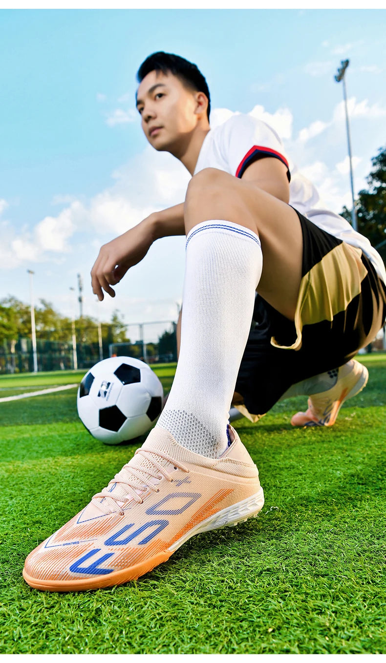 New Men Soccer Shoes High-quality Cleats Football Boots Sneakers Hot-selling Indoor Futsal Non-Slip Match Grass High-top Outdoor