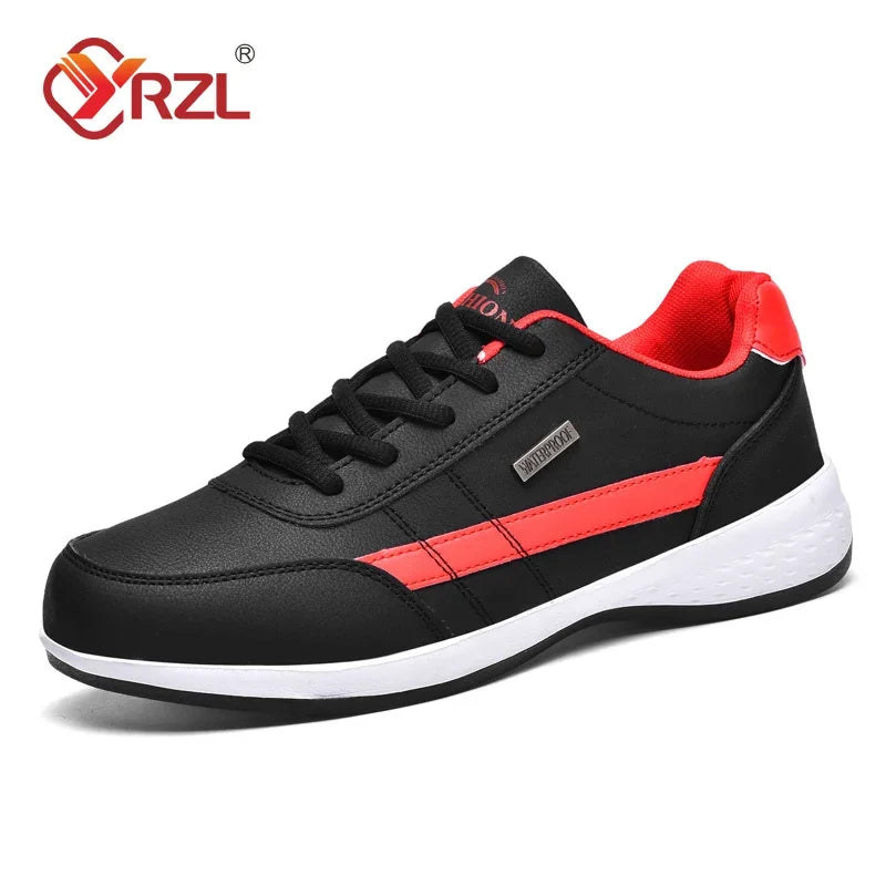 Sapatos para Homem YRZL Primavera Outono Impermeáveis, Ténis de Caminhada em Pele para Lazer e Desporto Masculino, Calçado Antiderrapante para Homem