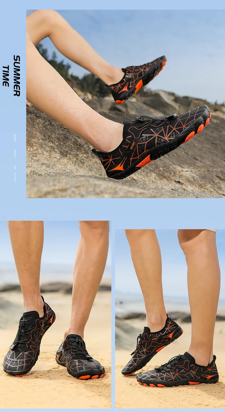 Men Wading Shoes Barefoot Quick-Drying Beach Shoes Outdoor Non-Slip Upstream Swimming Diving Shoes Women Water Sports Shoes