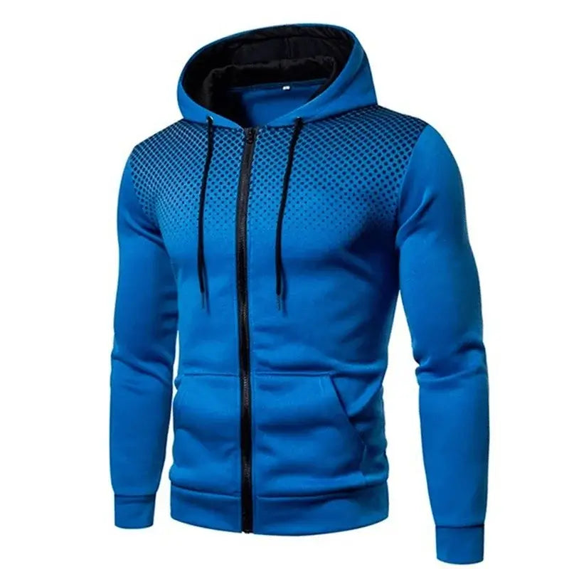 Produit gaming premium Fraquane, Men's Zip Up Hoodie Pocket Polka Pot Print Hooded Sweatshirt Sport Outdoor Casual Slim Fit Men Spring AutumnZipper Hoodie