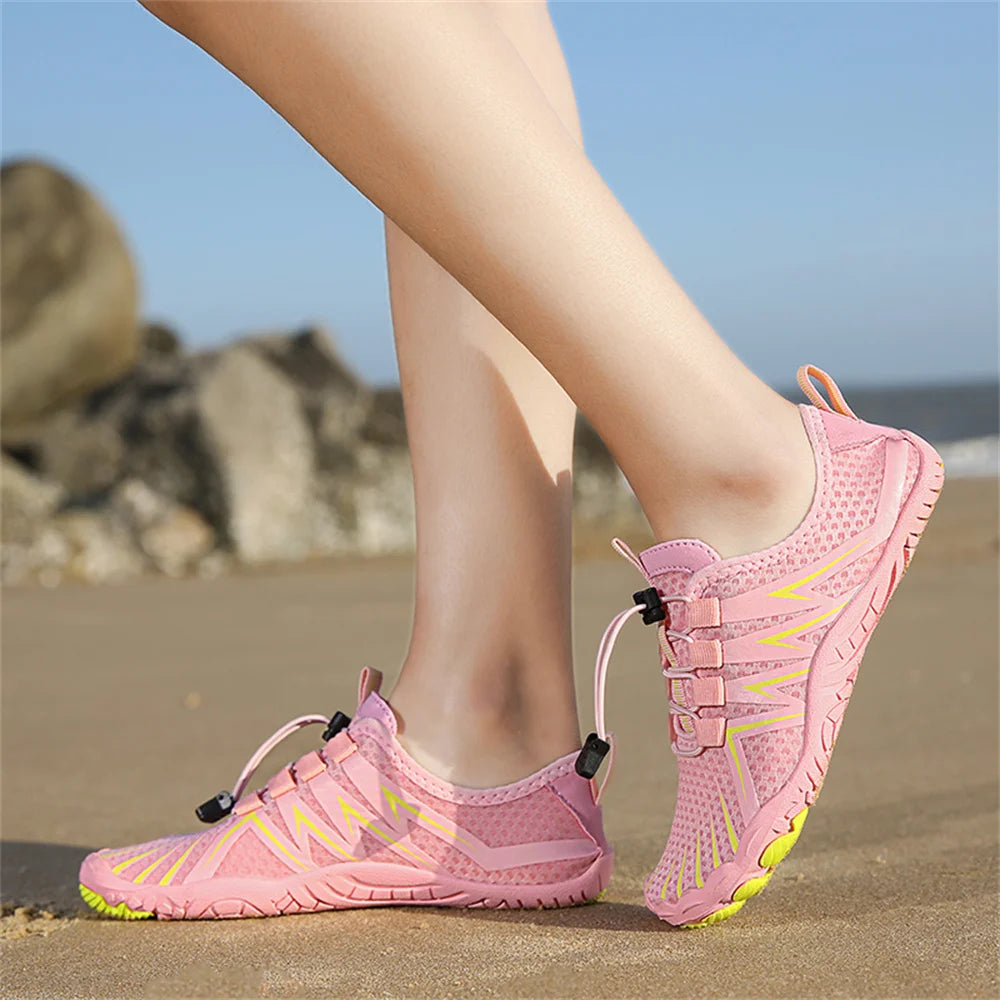 Sapatos Aquáticos Unissexo de Secagem Rápida para Homem e Mulher, Coloridos, para Praia, Natação, Surf e Beira-Mar, Ténis Aquáticos para Casal, Descalços, para Caminhada em Riachos