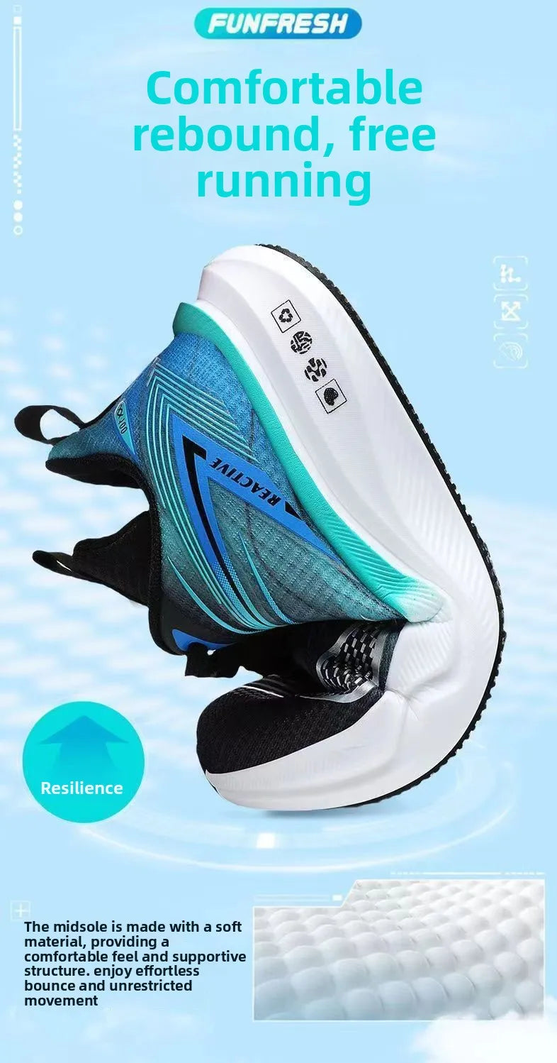 Men's Breathable Running Shoes Summer Hot Sale Of The Season Casual Sporty Fish Thread Soft Bottom Thick Heel Cross-Border St...