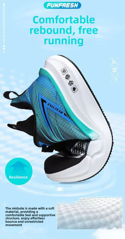 Men's Breathable Running Shoes Summer Hot Sale Of The Season Casual Sporty Fish Thread Soft Bottom Thick Heel Cross-Border St...