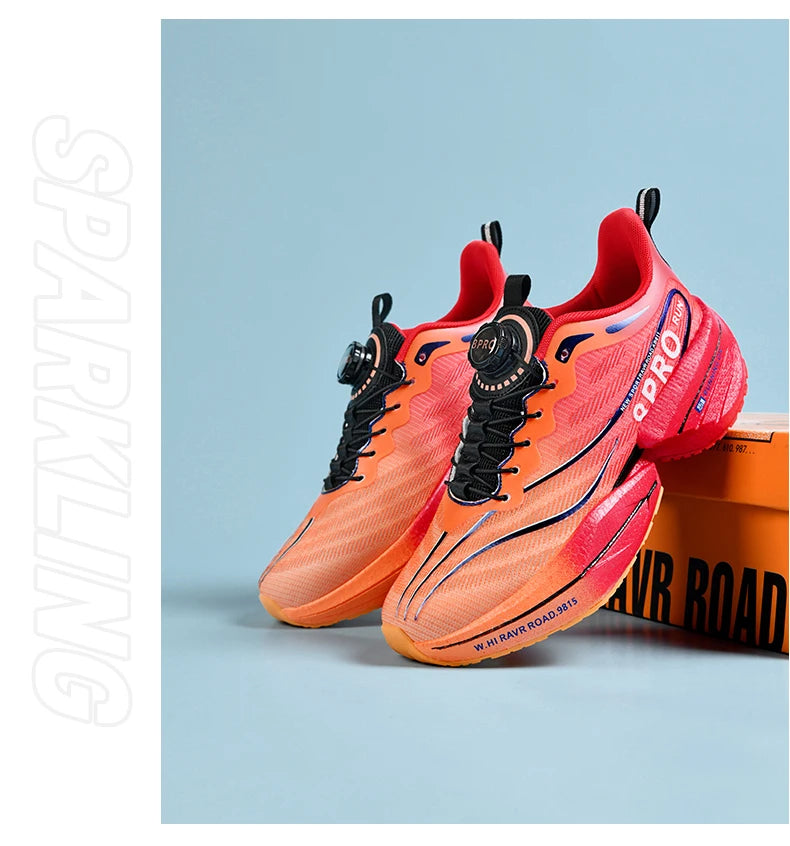 Marathon Carbon Plate Sports Running Shoes Men New Breathable Lightweight Mesh Sport Shoes Women Comfortable Nonskid Sneakers