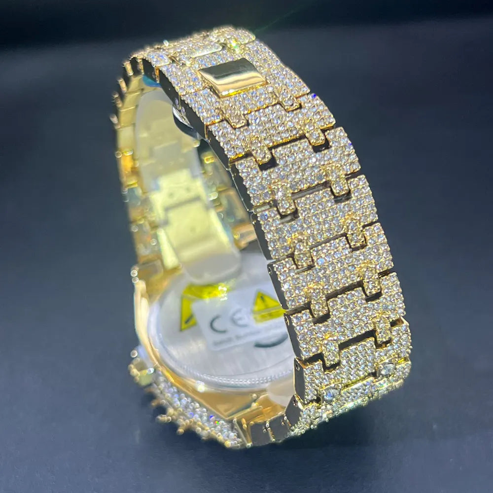 New Luxury Watch For Men Brand MISSFOX Hip Hop Lced Out Diamond Watches Fashion Hollow Out Quartz Clock 2026 Man Dropshipping