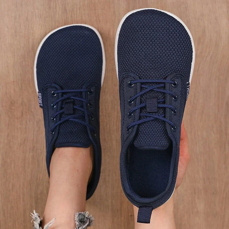 Summer Breathable Women's Flat Shoes Lightweight Mesh Comfortable Walking Shoes Men's Wide Foot Soft Sole Casual Wear Bare Foot