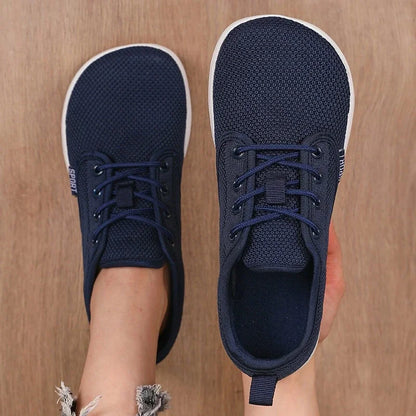 Summer Breathable Women's Flat Shoes Lightweight Mesh Comfortable Walking Shoes Men's Wide Foot Soft Sole Casual Wear Bare Foot