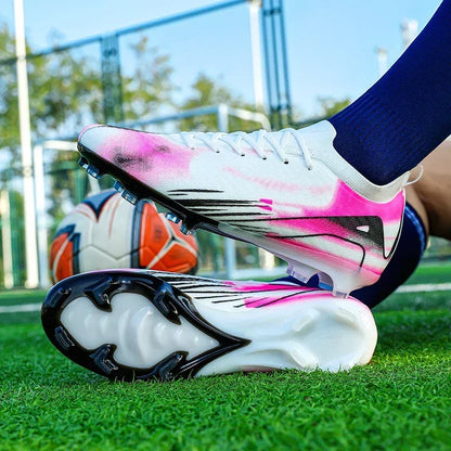 New Men Football Boots Match Soccer Shoes FG Ultralight Drop Shipping Training Shoes Cleats Outdoor Soccer Non-Slip Long Spikes
