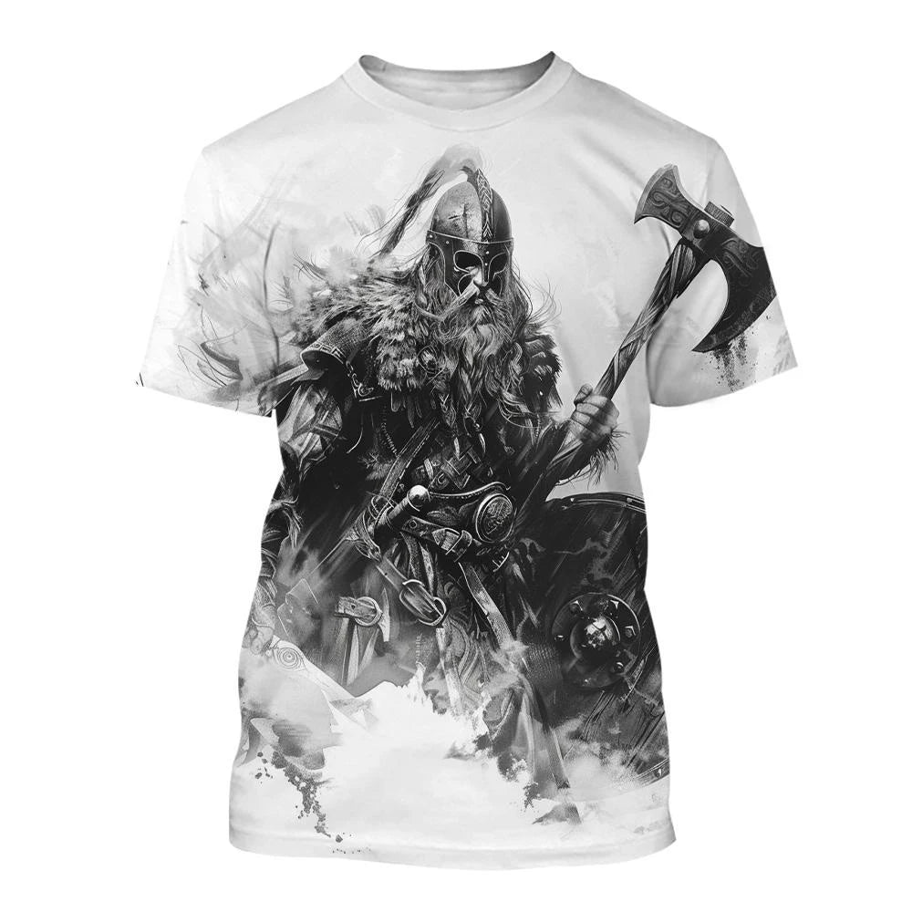 Tricou 3D nou pentru bărbați, cu mânecă scurtă, model tatuaj cu linii negre și albe, top street hip-hop Harajuku cool