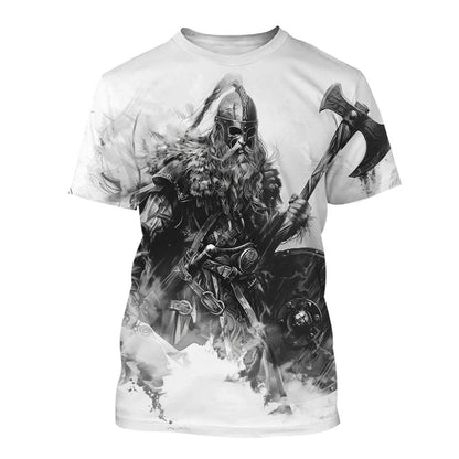Tricou 3D nou pentru bărbați, cu mânecă scurtă, model tatuaj cu linii negre și albe, top street hip-hop Harajuku cool