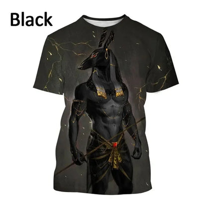 Majice z motivom Smrtnika Anubisa, 3D-tiskane majice s starodavnim egipčanskim bogom, Oko Egipta, faraon, modni stil Harajuku, majice s kratkimi rokavi