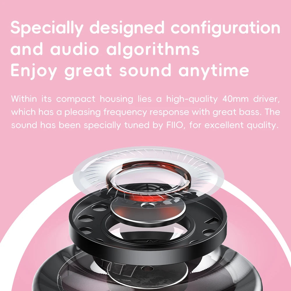 FiiO ANYTIME Bluetooth 5.4 Wireless Headphones with Noise Cancelling, Hi-Res Audio Over-Ear Bluetooth Headphones with Mic, Premium Wireless Earphones