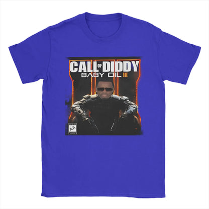 Pánské tričko Call of Diddy Party Brainrot Sigma, humorné tričko ze 100% bavlny, krátký rukáv, tričko s kulatým výstřihem, klasické oblečení